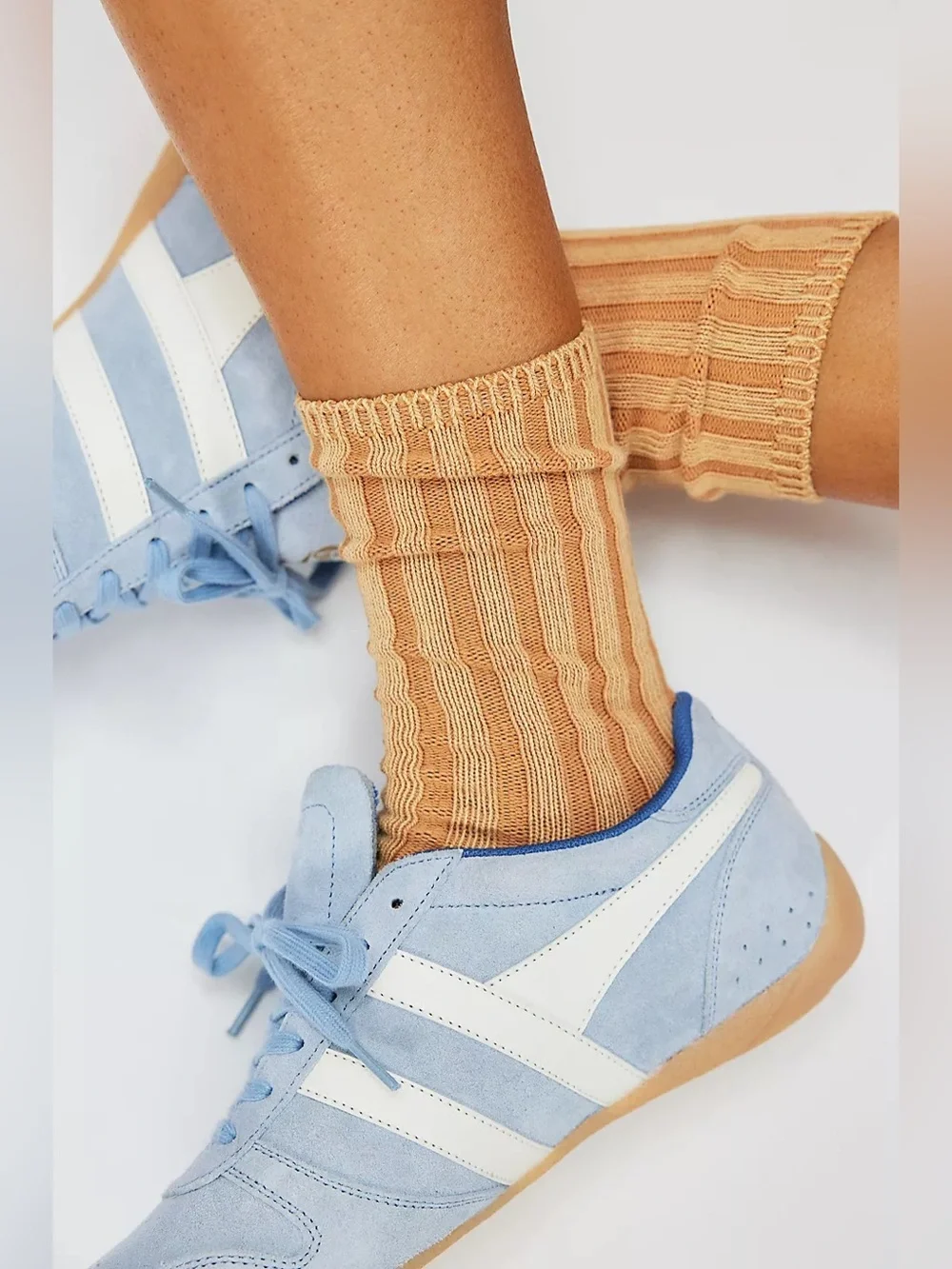 Free People Overdyed Trouser Socks NWT Biscuit Tan Brown